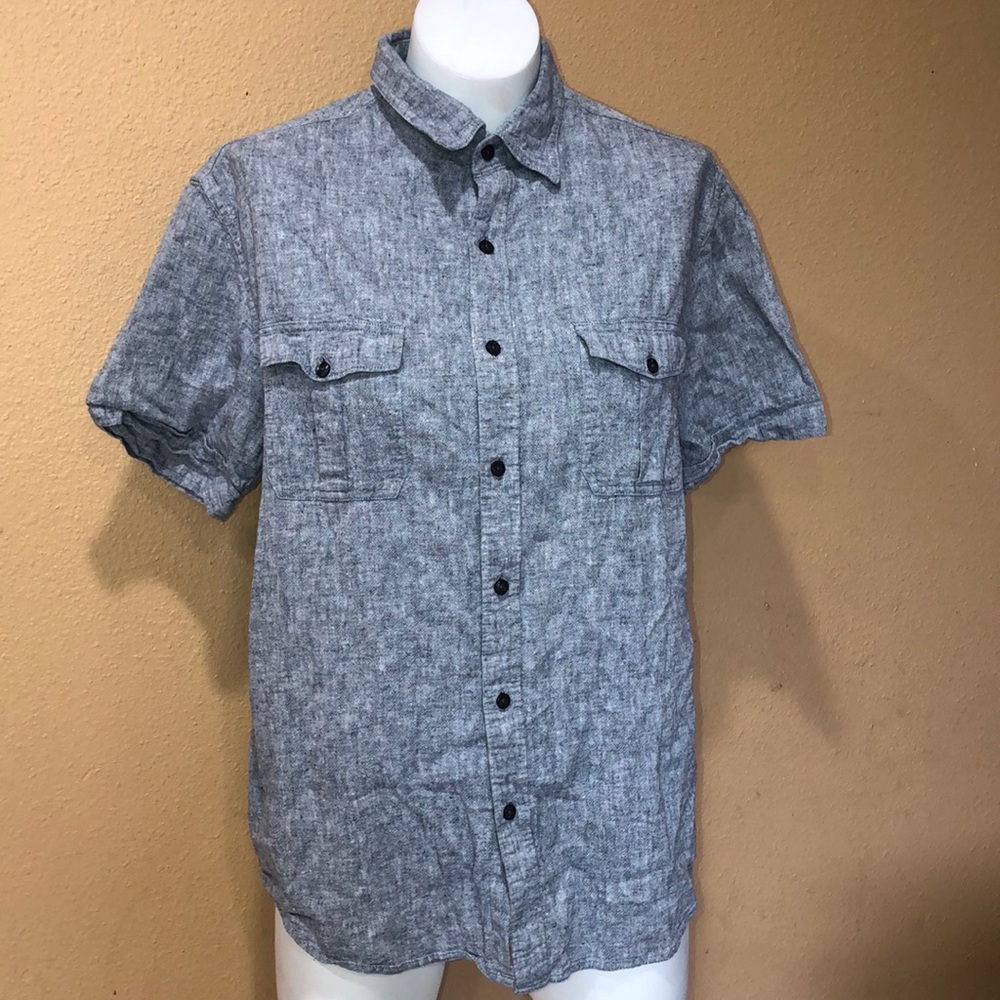Perry Ellis Gray Casual Button Down Shirt